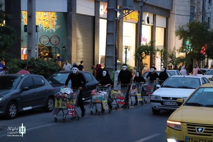 پرفورمنس  «نه به احتکار خانگی» از سید حسن حسینی نژاد در گرگان